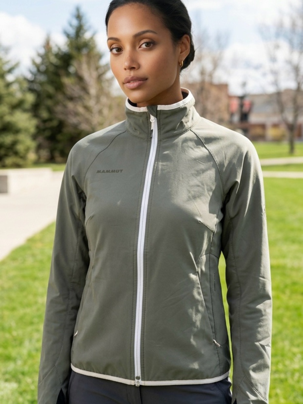 Mammut Athleisure Sporty Green Gray Softshell Bomber Pink Zippers Jacket